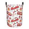 Pevtufa Fire Truck Foldable Laundry Basket Organizer,Fabric Clothes Toy Storage Basket Nursery Hamper Storage Bin For Household 
