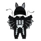 RWYBEIW My First Halloween Bat Costume Skeleton Jumpsuit Newborn Baby Boy Girl Cosplay Outfit Bodysuit Romper with Hat (B# Black