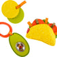 Fisher-Price Baby Toys Taco Tuesday Set, 3 Pretend Food Rattle & Sensory Activities for Newborns Ages 3+ Months