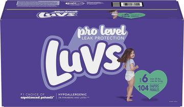 Luvs Size 6 Baby Diapers, Platinum Protection Bluey Diapers For Day & Night, Size 6, 104 Count (Packaging May Vary)