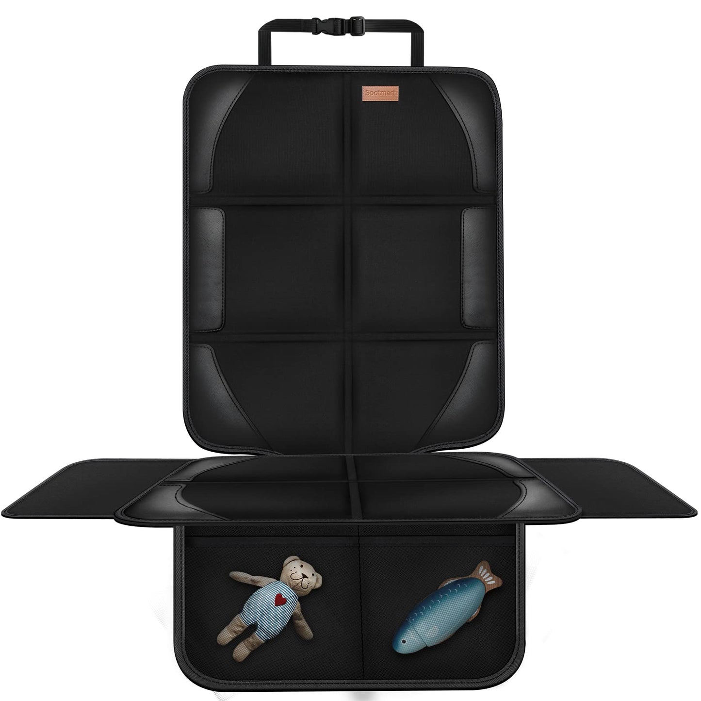 Spotmart Car Seat Protector Covers For Child Carseat Mat 600D Fabric Waterproof Non Slip Thickest Padding With Storage Pockets L