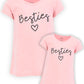 Besties Matching Mommy And Me Outfits Mom Daughter Shirts Mothers Day Outfits Mama Mini Clothing (2T, Pink)