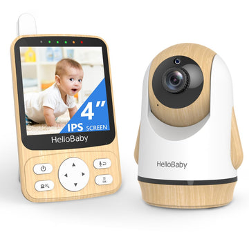 Hellobaby Monitor With Camera And Audio,4' Ips Portable Screen Video Baby Monitor With 26Hrs Battery Life No Wifi,Remote Pan-Ti