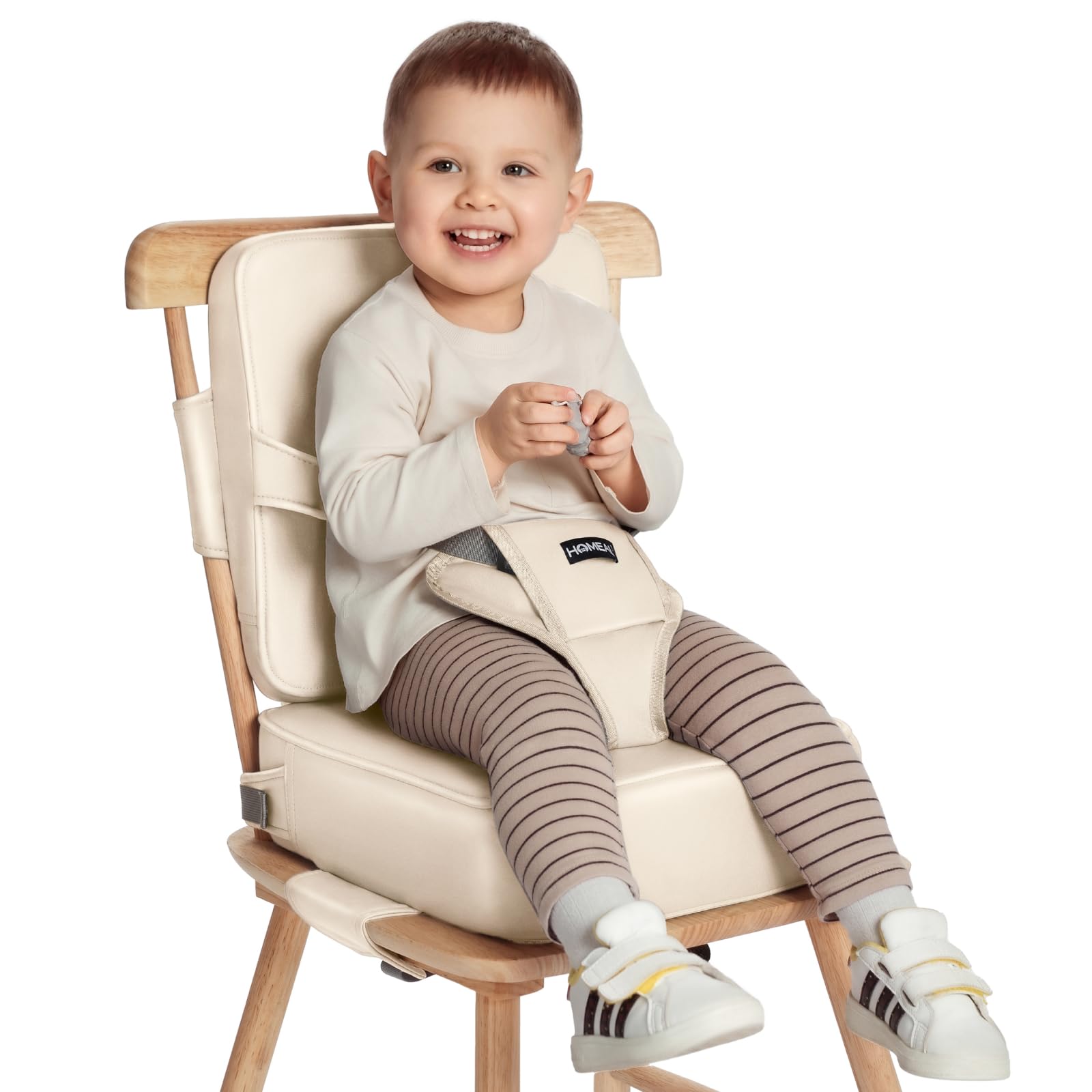 HOMEAL Toddler Booster Seat for Dining Table, Toddler Booster seat for Kitchen Chair Chair Booster Seat with Backrest leaden