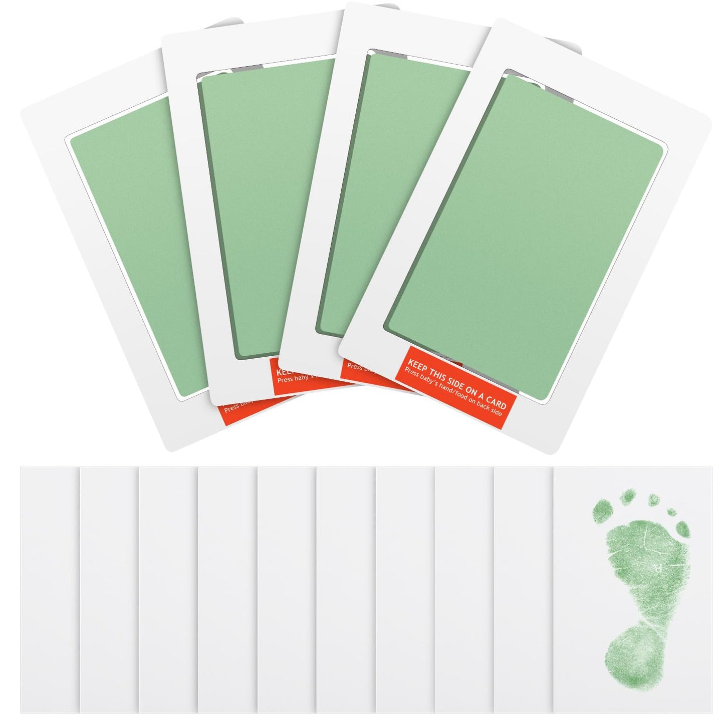 Outus 3 x 5 Inch Newborn Handprint and Footprint Paw Print Kit 4 Clean Touch Ink Pads 10 Imprint Cards Pet Inkless Hand and Feet