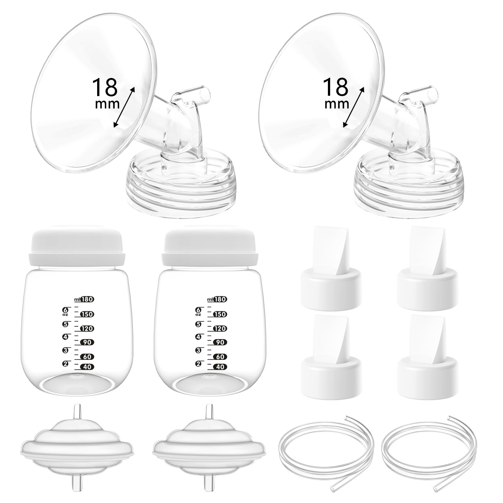 18Mm Pump Parts Compatible With Spectra S1/S2/9 Plus,Spectra Replacement Pump Parts,Full Set Replace Include 18Mm Flange, Duckbi