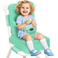 YONTINY Toddler Booster Seat for Kitchen Chair, 2-in-1 Dining Table Booster Seat with Backrest & Adjustable Straps - Easy-Clean,