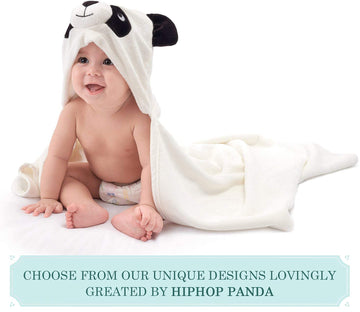 Hiphop Panda Bamboo Hooded Baby Towel - Soft Hooded Bath Towel For Babie, Toddler,Infant, Perfect For Boy And Girl (Panda, 30 X