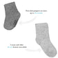Fruit Of The Loom Baby 14-Pack Grow & Fit Flex Zones Cotton Stretch Socks - Unisex, Girls, Boys (2-4 Years, Grey)