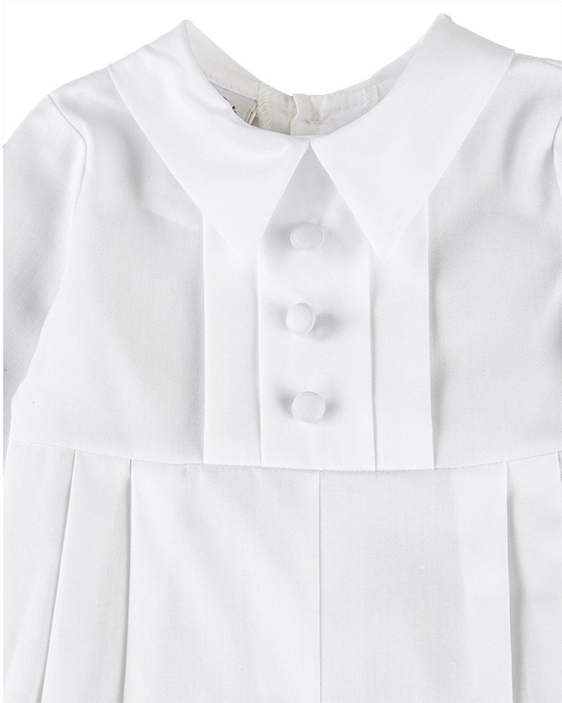 Michael 100% Cotton Christening Baptism Blessing Outfit For Boys - 12M White
