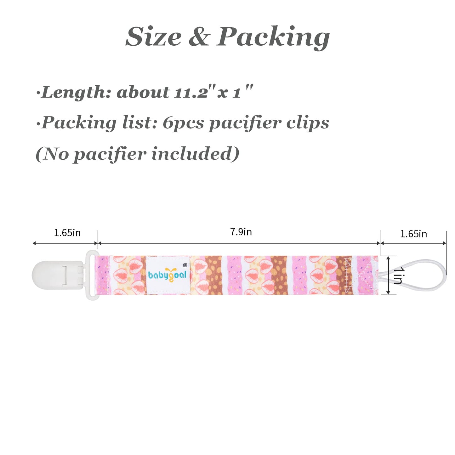 Babygoal Pacifier Clips, 6 Pack Binky Paci Holder And Leash For Boys And Girls Fits For Most Pacifier, Binkie Styles & Baby Teet