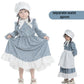 Nuoqi Prairie Dresses Girls Pioneer Laura Ingalls Wilder Costume With Apron Xl, Blue