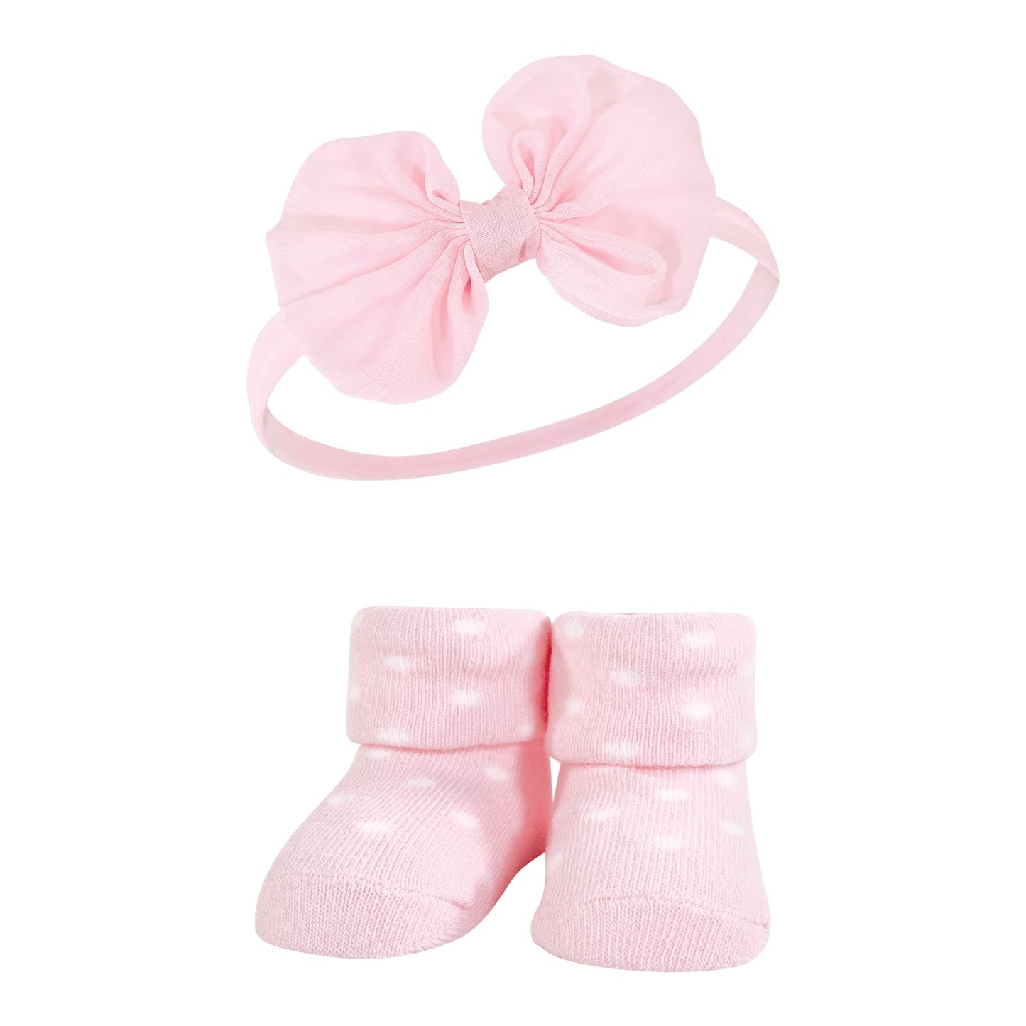 Hudson Baby Baby Girls' Headband And Socks Giftset, Purple Mint, One Size