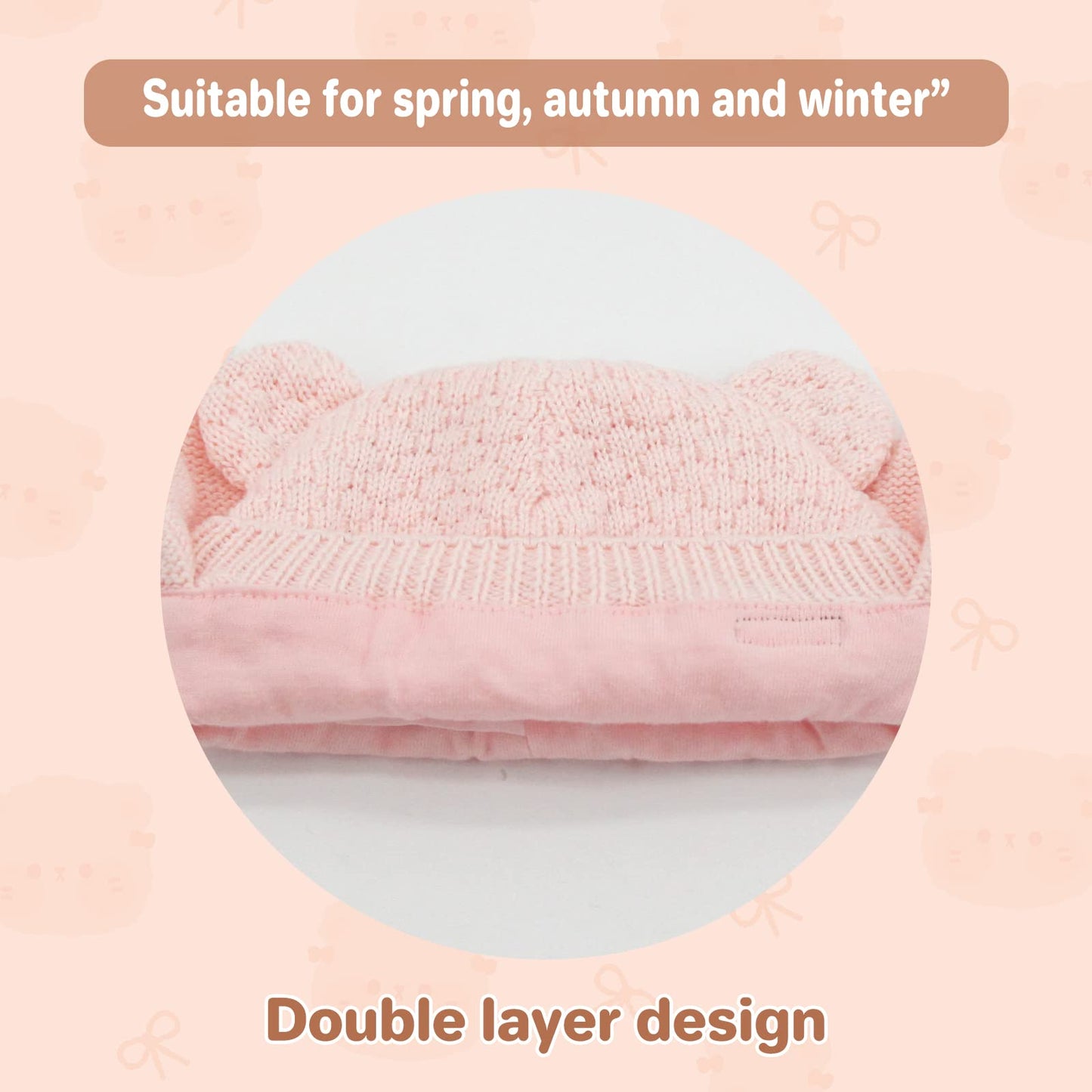 Duoyeree Kids Baby Hat Soft Warm Cable Knit Beanie Toddler Girl Fall Winter Hats