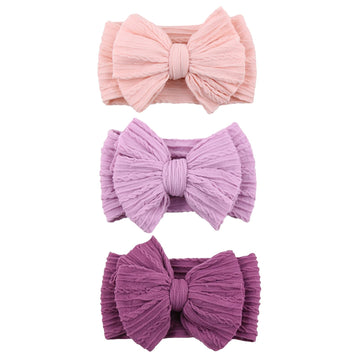 chiduerm 3 Pcs Valentines Baby Bows Headbands Soft Nylon Hairbands Super Elastic Headband Hair Accessories For Baby Girls Infant