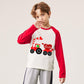Ddsol Toddler Little Boy Valentine Day T-Shirt Baby Kid Red White Dinosaur Love Heart Monster Truck Shirt Raglan Long Sleeve Cot