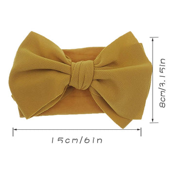 Kidocheese Hairband - Soft Nylon Hairbands With Bows For Baby Girl, 5 Count (Pack Of 1), Different Solid Colors, Adjustable Size