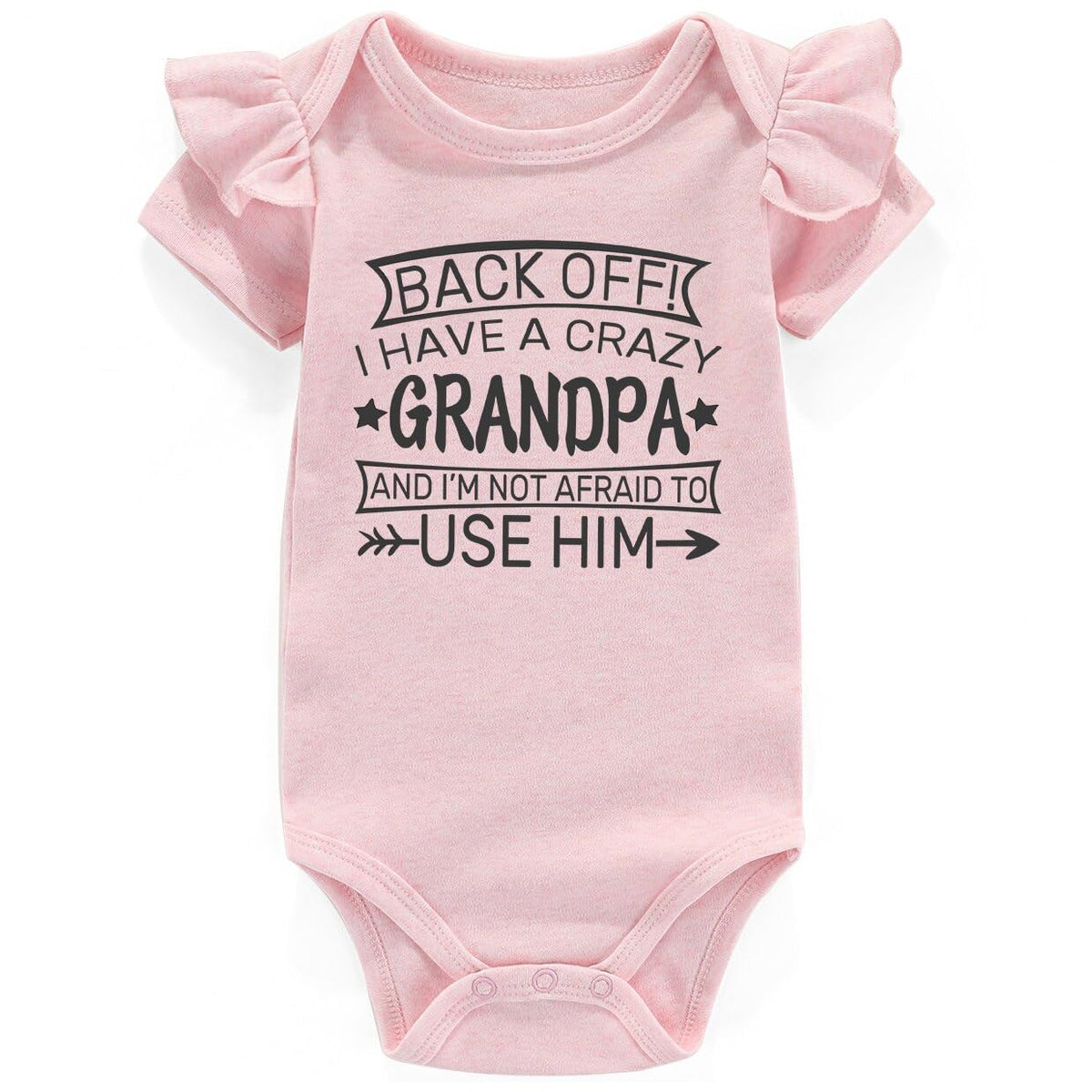 Azzwnee Crazy Aunt Baby Boy Clothes Unisex Funny Baby Girl Bodysuits Gray 03 Months, Crazy Grandpa Pink B152, 03 Months
