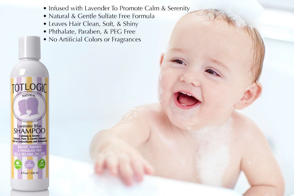 Totlogic Sulfate Free Baby Shampoo- Lavender Bliss Hair Care, 8 Oz, No Phthalates, No Formaldehyde, Infused With Natural Antioxi