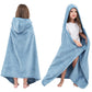 Hiturbo Kids Hooded Fleece Towel: Soft Plush Bath Blanket - Warm Swim Cover Up - 50'X30' Pool Beach Towel Wrap For 3-12 Yrs (B