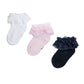 Estamico Baby Girls Frilly Lace Ruffle Socks 3 Pack, 6-12 Months