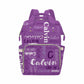 Personalized Diaper Backpack With Name, Purple Text Name Logo Custom Diaper Bag Baby Nappy Bag Fashion Shoulder Bag Casual Daypa