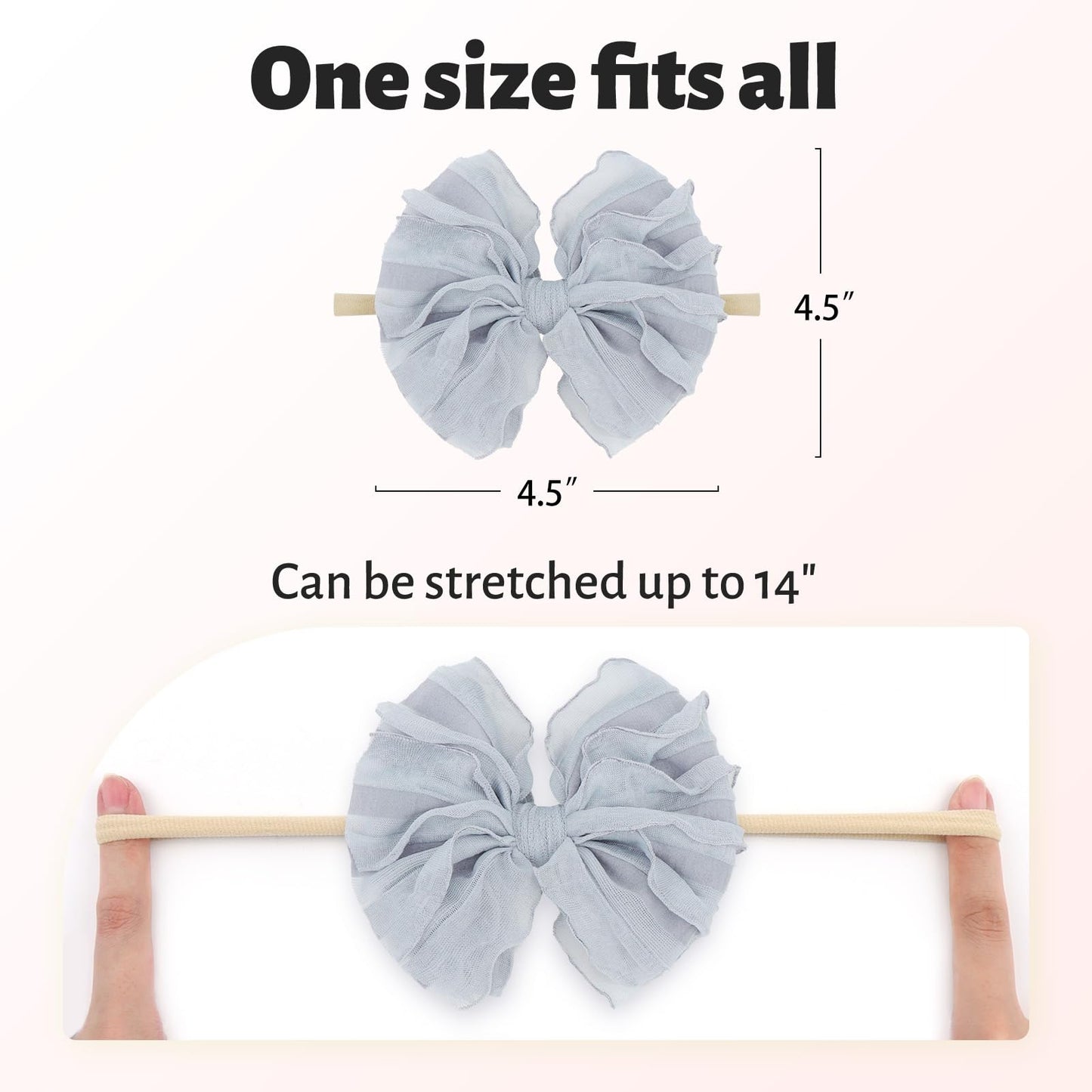 Lanmerry Baby Girls Stretchy Soft Knot Headbands With Hair Bows Newborn Toddler Hairbands Infant Toddlers Kids Hair Accessories