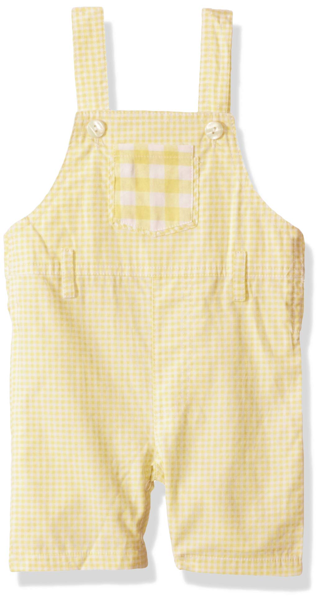 Munki Munki Baby Boys Gingham Overalls, Yellow & White, 6-9 Months Us