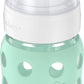 Lifefactory 8-Ounce Wide Neck Glass Baby Bottle With Protective Silicone Sleeve And Sippy Spout, Mint (Lg2251Wmi4)