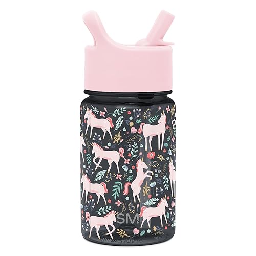 Simple Modern Kids Water Bottle Plastic Bpa-Free Tritan Cup With Leak Proof Straw Lid | Reusable And Durable For Toddlers, Boys,