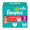 Pampers Diapers - Cruisers 360 - Size 3, 168 Count, Babyproof Up To 100% Leakproof Pull-On Diaper
