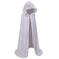 Makroyl Kids Velvet Cloak Cape With Hooded For Halloween Christmas Cosplay Costumes (Small, White)
