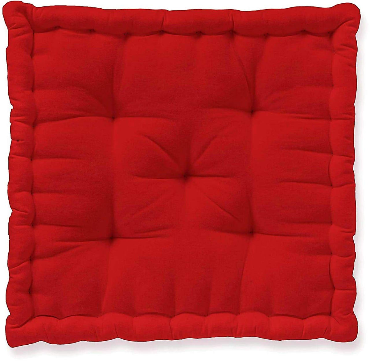 CALMOUR Square Floor Cushions 40 x 40 x 8 cm  Solid Dyed Canvas with Cotton Filler, Large Size for Seating, Meditation, Yoga, P