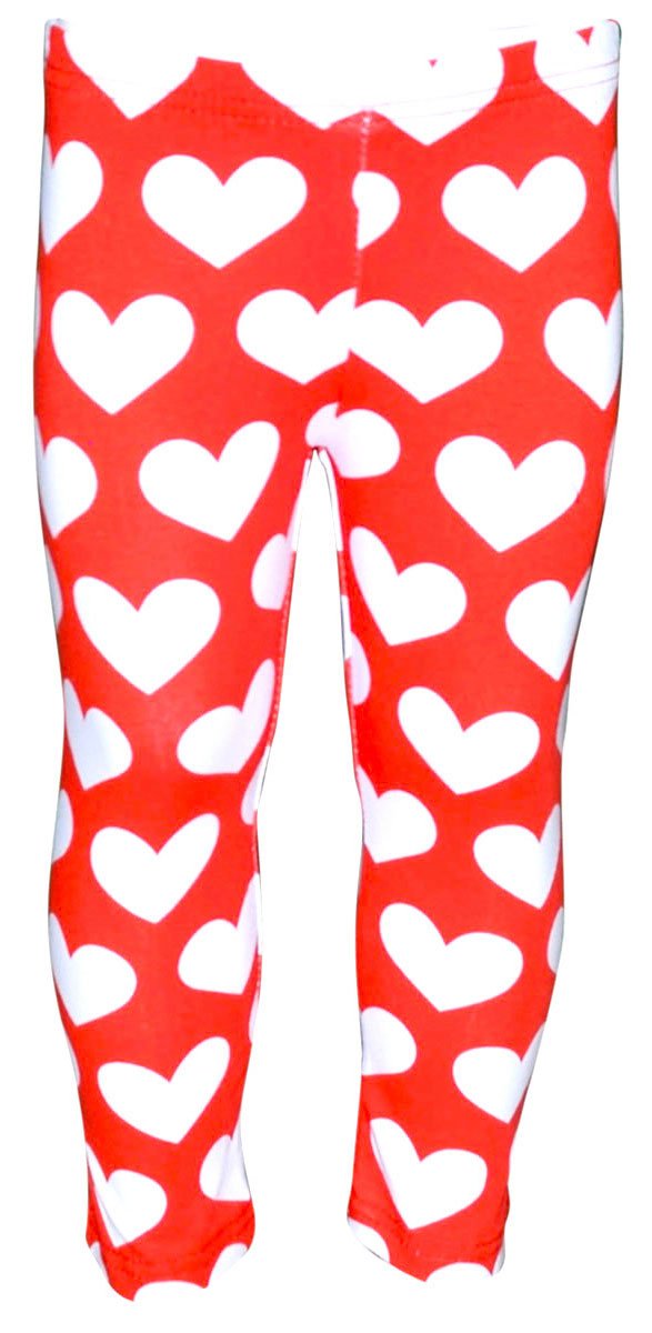 Unique Baby Girls Valentine'S Day Double Hearts Legging Set (9/Xxxl, Red)