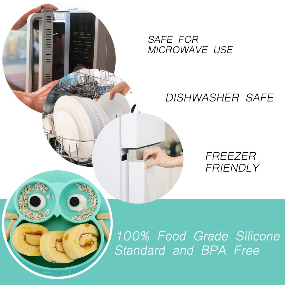 Qshare Toddler Plate, Portable Baby Plate For Toddlers And Kids, Bpa-Free Strong Suction Plates For Toddlers, Dishwasher And Mic
