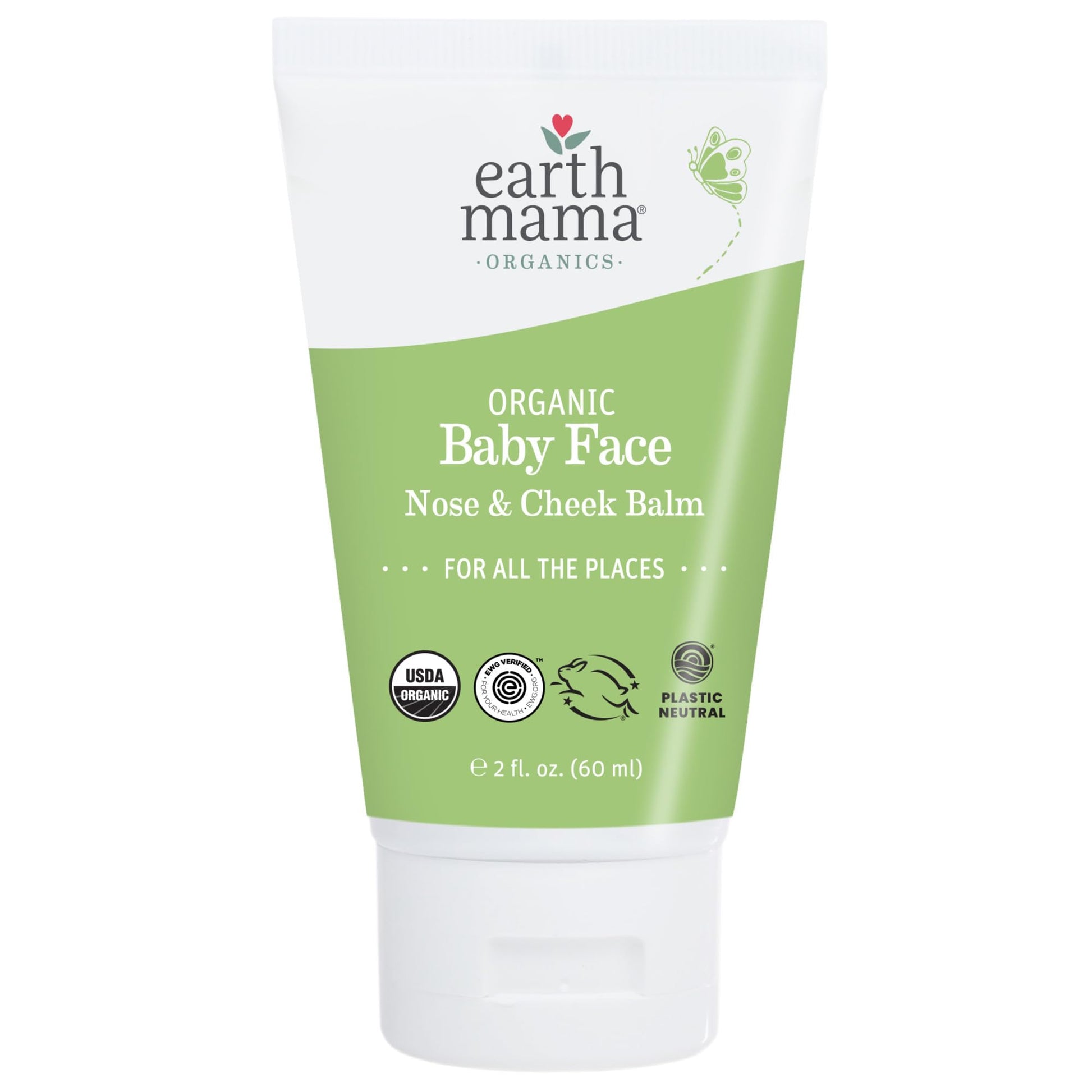 Earth Mama Organic Baby Face Nose & Cheek Balm | Moisturizer With Calendula Oil For Dry Skin Care, Natural Petroleum Jelly Alter