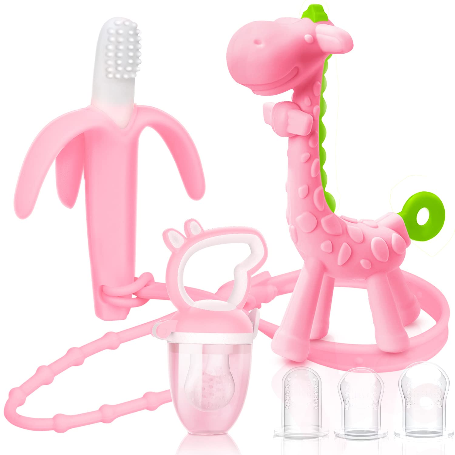 SHARE&CARE Baby Teething Toys for Girls and Natural Organic Fruit Feeder Pacifier/Baby Teether Chew Toys Fresh Food Feeder/ 1 Te
