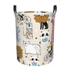 Pevtufa Hand Drawn Animals Foldable Laundry Basket Organizer,Fabric Clothes Toy Storage Basket Nursery Hamper Storage Bin For Ho