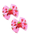 Strawberry Snap Clips Baby Girls Fruit Hair Bow Clips Strawberry Hair Ring Tie BBW24 (Set-P)