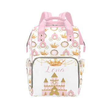 Noverbibi Custom Diaper Bag Backpack with Name Personalized Princess Crown Nappy Bag for Mommy Mother's Day Gift Customized Adju
