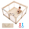 Joypony Baby Playpen, 50x50 in Small Play Pen for Babies and Toddlers, Playpen for Kids with Gate, Indoors Play Yard with Soft B