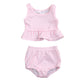 Younger Tree Toddler Baby Girls Summer Swimsuit Sleeveless Striped Swimwear Two-Piece Suit Beach Bikini (Pink, 3-4T)