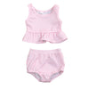 Younger Tree Toddler Baby Girls Summer Swimsuit Sleeveless Striped Swimwear Two-Piece Suit Beach Bikini (Pink, 3-4T)