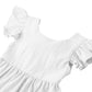 Dutebare Toddler Girls Dress Cotton Linen Ruffle Halter Sleeveless Kids Casual Summer Beach Party Dresses White 120