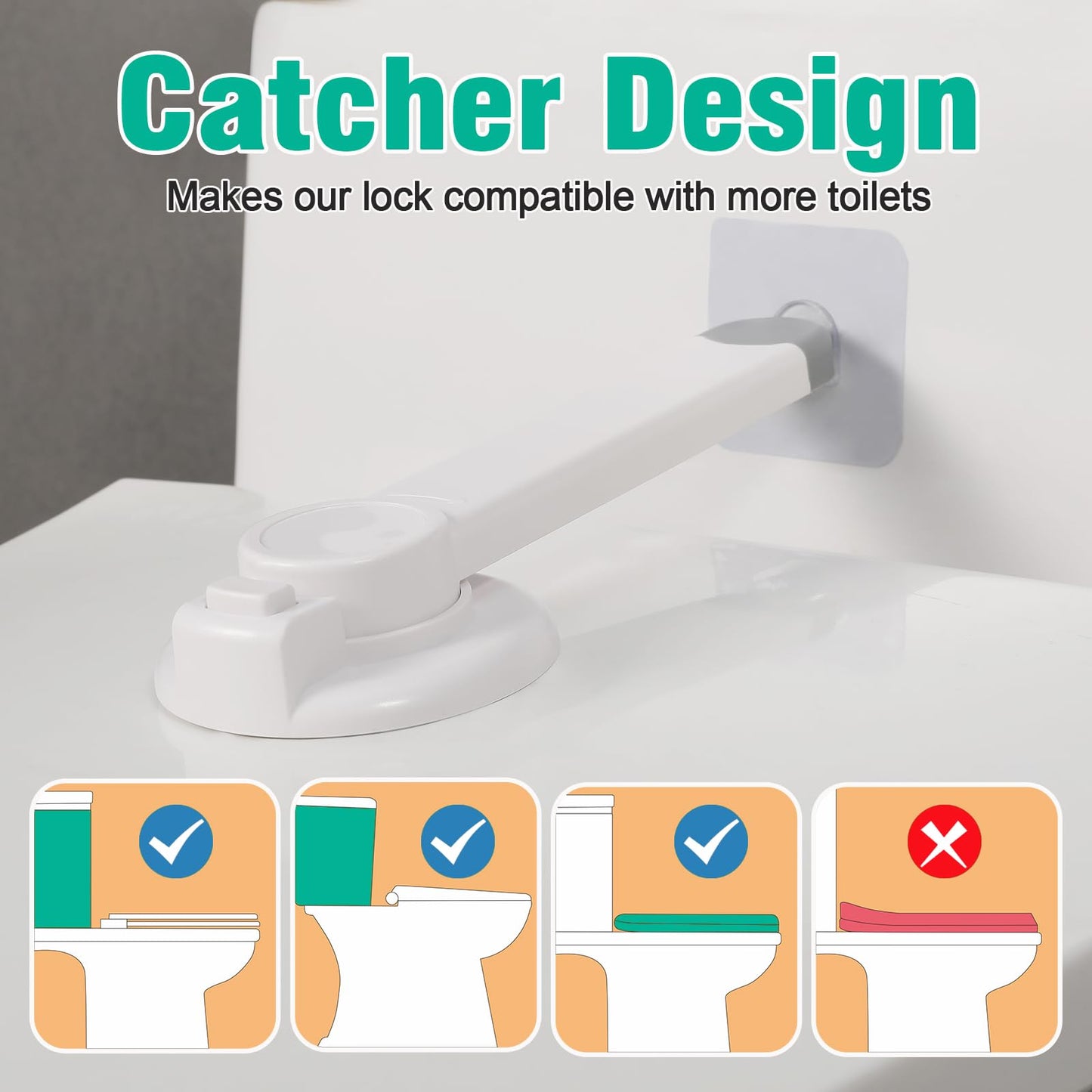 Baby Toilet Safety Locks (2 Pack)| Childproof Toilet Seat Lock | Baby Safety Products | Baby Proofing Kit | Prevents Toddlers Fr
