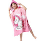 Athaelay Soft Swim Cover-Ups For 3 To 10 Years Old Kids Big Girls' Pink Unicorn Hooded Bath Beach Poncho Towel With Drawstring B