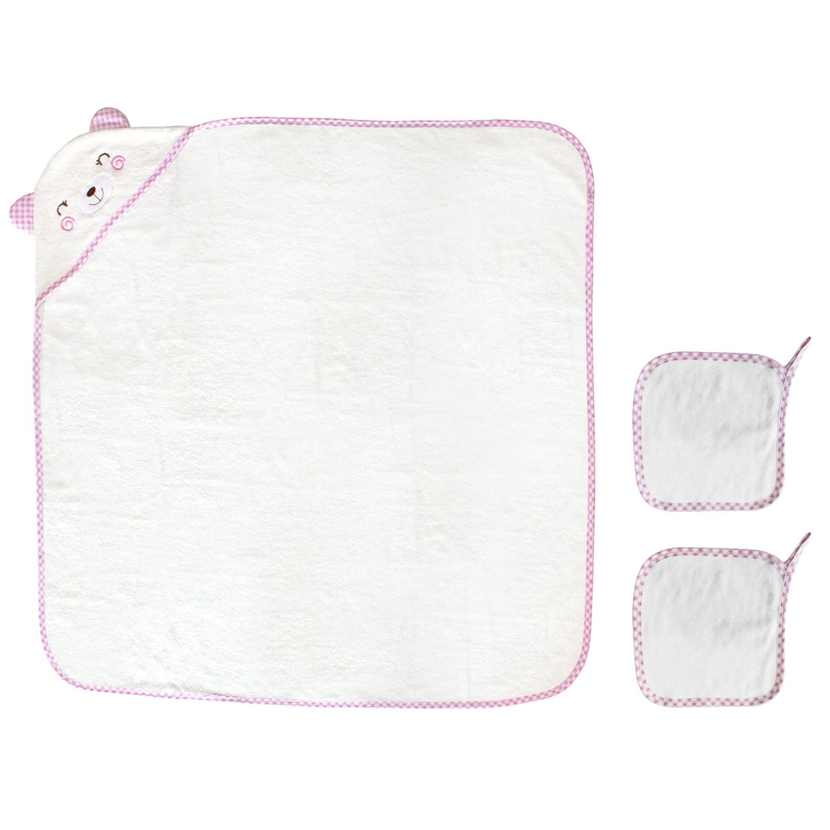 Qingyuan Hooded Bath Towel Cute Soft Breathable et with Washcloths for Baby Boys Girls