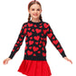 Valentine Day Sweater For Toddler Girl Red Heart Sweatshirts Kid Boys Love Long Sleeve Outfit Black 3-4 Years