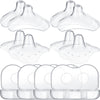 Nuanchu 8 Pcs Nipple Shields For Nursing Newborn Breastfeeding 20 Mm 15 Mm Nipple Shield Bulk Silicone Protector With Clear Carr