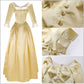 Royal Colonial Little Girl Child Princess Costume Hamilton Peggy Yellow Halloween Cosplay Kid Victorian Dress